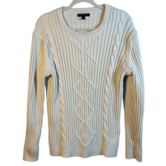 Banana Republic Sweaters - Banana Republic Cable Crew Pullover Cream womens Size L